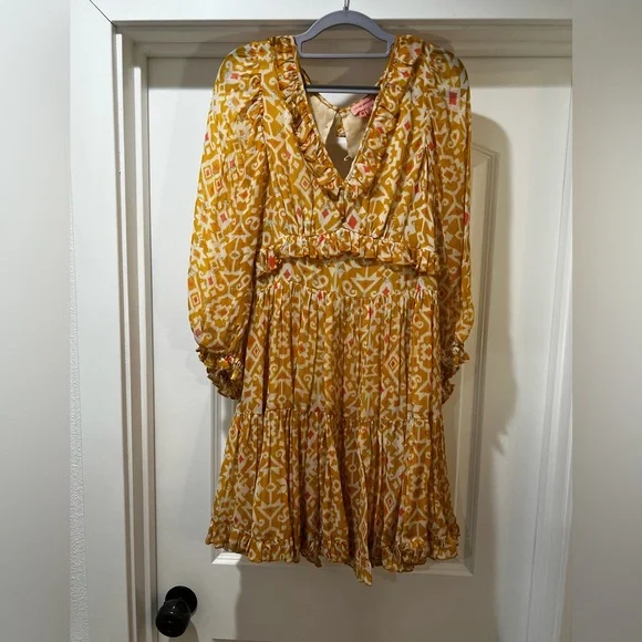 chinese dress ladies New Anthropologie Yellow & Orange 